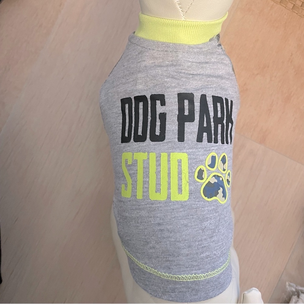 💗 NWOT Dog Gray and Yellow “Dog Park Stud” Shirt